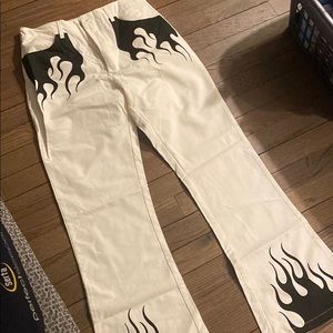 White flame jeans
